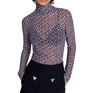 MAJE ! Semi-sheer Patterned Top In Black (T/2, US/6)